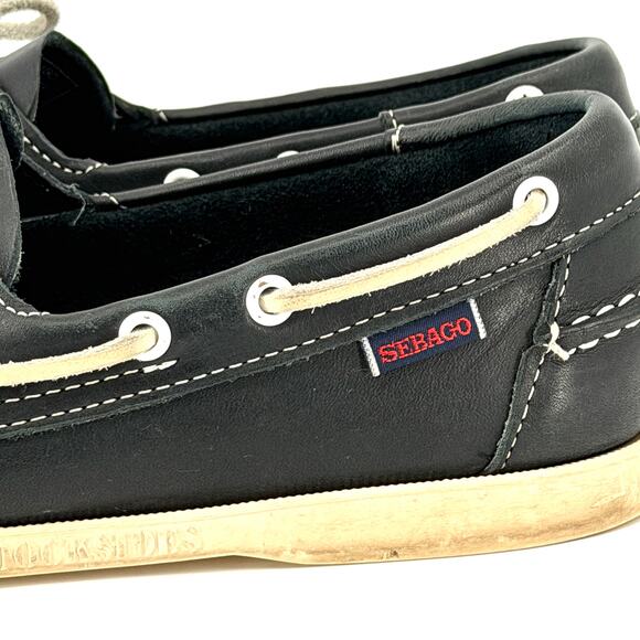 Sebago Navy Blue Genuine Leather Docksides Boat Shoes main image 4